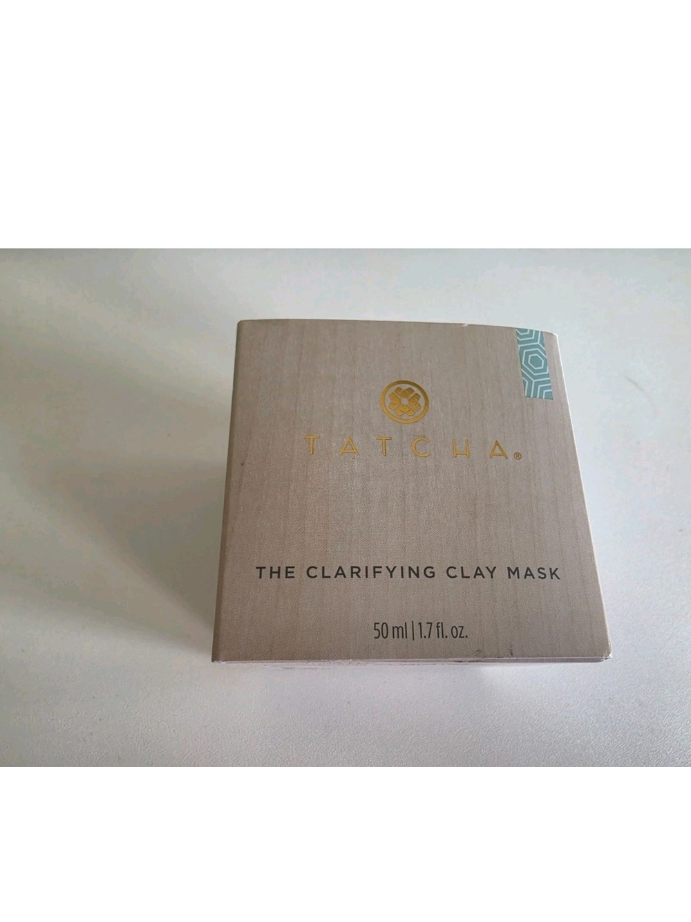 Tatcha Clarifying Clay Mask Box – Taupe with Gold Accent